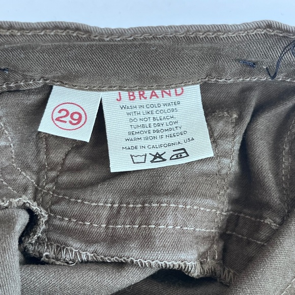 J Brand Mid-Rise Super Skinny Jeans W/Ankle Zippers In Green/Brown Size 29 - Picture 4 of 5